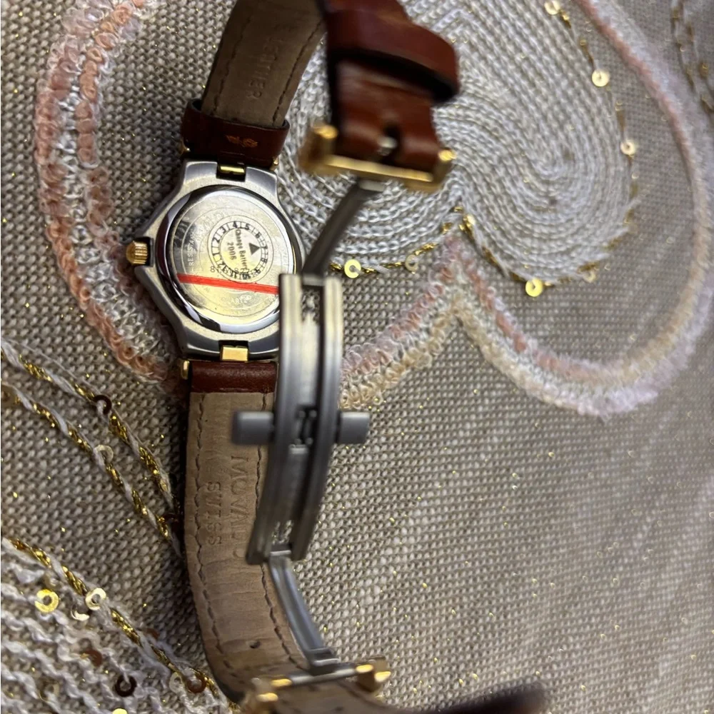 Movado Women's Watch with Brown Leather Strap and Gold Accents. ⌚️ - Picture 2 of 6
